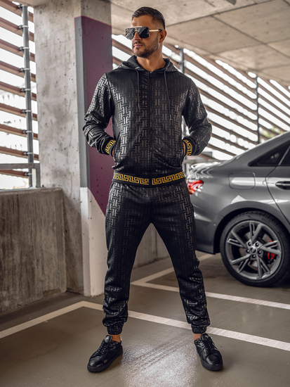 Μαύρη ανδρική φόρμα με κουκούλα Bolf 3A161A