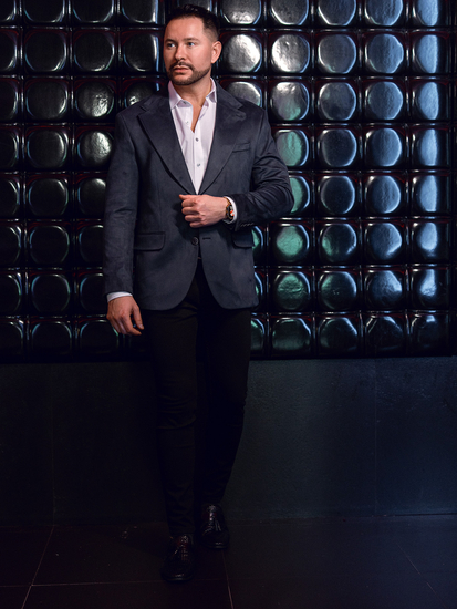 Ανδρικό βελούδινο σακάκι Ναυτικό μπλε Bolf 24410