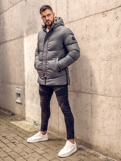 Μπλε μαρέν καπιτονέ μπουφάν ανδρικό χειμερινό παρκά Bolf 7330