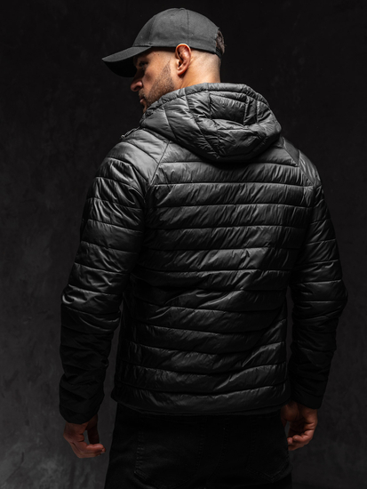 Μαύρο ανδρικό καπιτονέ μεταβατικό μπουφάν Bolf 58M13021A1