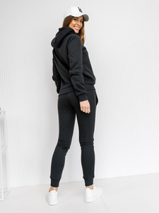 Μαύρο γυναικείο φούτερ με κουκούλα Bolf 20382