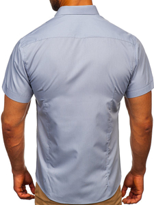 Γκρι πουκαμισο ανδρικο με κοντα μανικια Bolf 7501