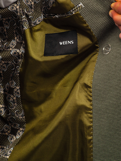 Ανδρικό κομψό τζάκετ με διπλό στήθος Πράσινος Bolf 005