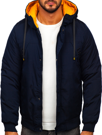 Μπλε ανδρική χειμερινή μπουφάν Bolf 27M8100