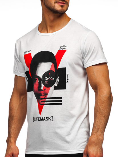 Λευκο T-shirt ανδρικο με εκτυπωση Bolf KS2552