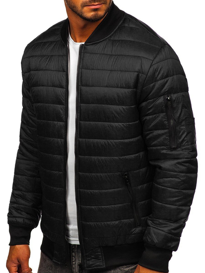 Μαυρο μεταβατικο μπουφαν ανδρικο καπιτονε bomber Bolf MY-02