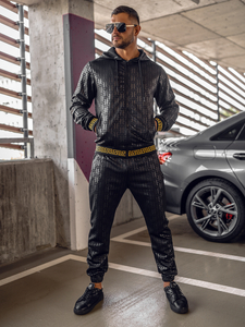 Μαύρη ανδρική φόρμα με κουκούλα Bolf 3A161A