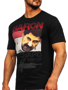 Μαυρο T-shirt ανδρικο με εφαρμογες Bolf 192378