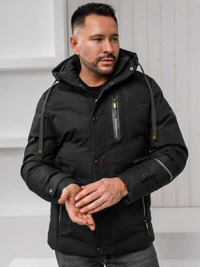 Μαύρο μπουφάν ανδρικό χειμερινό Bolf 5M3137A1