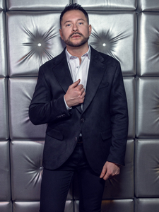 Ανδρικό βελούδινο σακάκι Μαύρος Bolf 24410