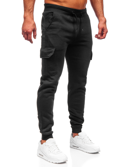 Μαύρο combat παντελόνι ανδρικό joggers φούτερ Bolf JX8709