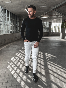 Μαύρο ανδρικό πουλόβερ Bolf MMB602