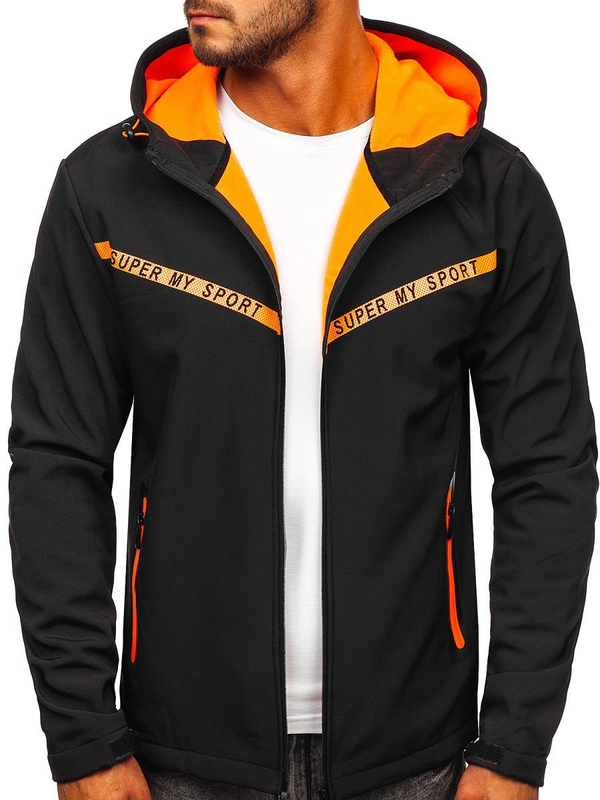 Μαυρο μπουφαν ανδρικο μεταβατικο softshell Bolf KS2181