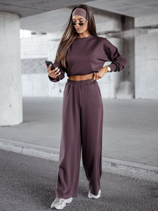 Γυναικεία αθλητική στολή βουτύρου 2 τεμαχίων Σοκολάτα Bolf 821111