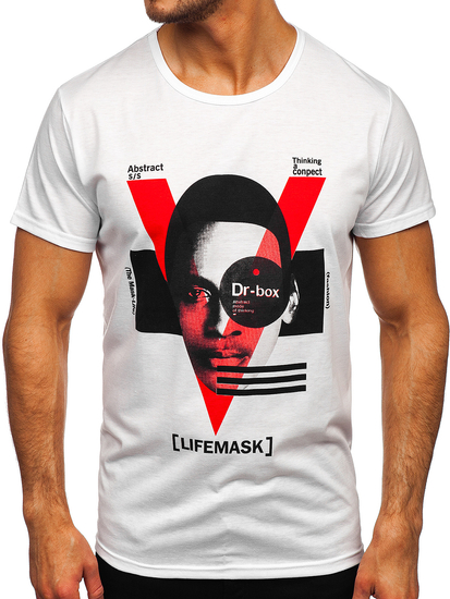 Λευκο T-shirt ανδρικο με εκτυπωση Bolf KS2552