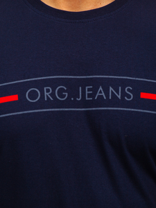 Μπλε T-shirt ανδρικό με στάμπα Bolf 14802