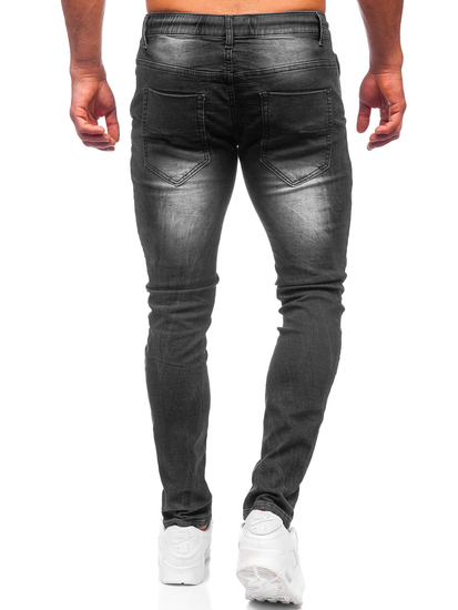 Μαύρο ανδρικό τζιν παντελόνι regular fit Bolf MP004N