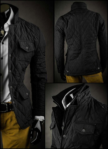 Μαύρο κομψό ανδρικό καπιτονέ μπουφάν Bolf 802A