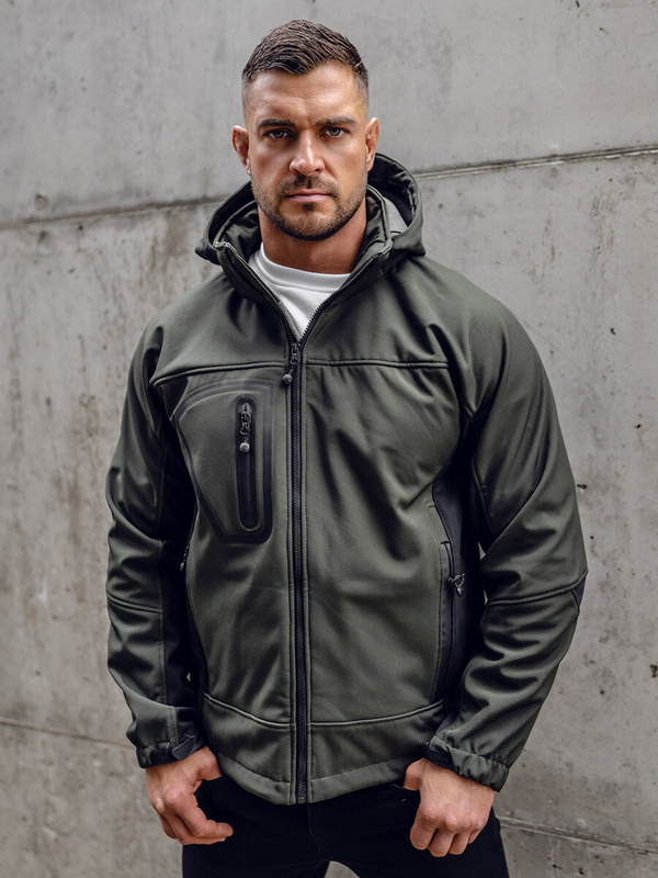 Χακί ανδρικό softshell μπουφάν Bolf T019A