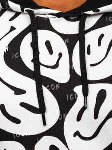 Ανδρικό μπολφ με κουκούλα σε λευκό στάμπα 141032