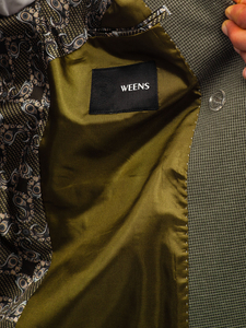 Ανδρικό κομψό τζάκετ με διπλό στήθος Πράσινος Bolf 005