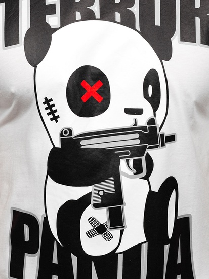 Λευκο t-shirt ανδρικο με σταμπα Bolf 2291