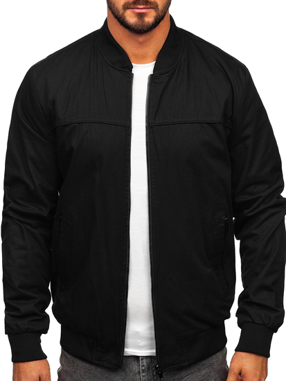 Μαύρο αναστρέψιμο ανδρικό transitional bomber jacket Bolf 84M3005