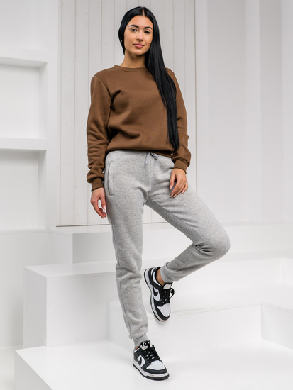 Σοκολατί μπλούζα γυναικεία χωρίς κουκούλα Bolf W01A1