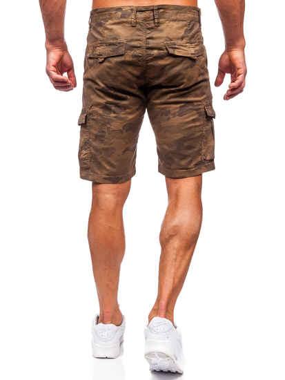 Καφέ κοντά ανδρικά υφασμάτινα cargo σορτς παραλλαγής Bolf ZK8806