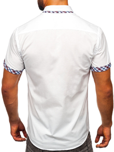 Ανδρικό κοντομάνικο πουκάμισο λευκό Bolf 6540