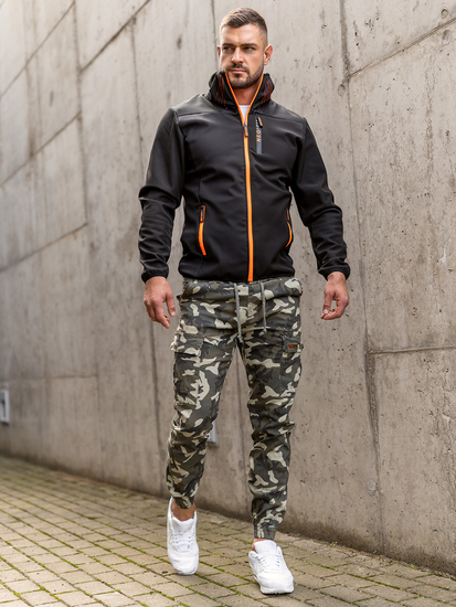 Μαύρο ανδρικό μεταβατικό μπουφάν softshell Bolf KS2185A