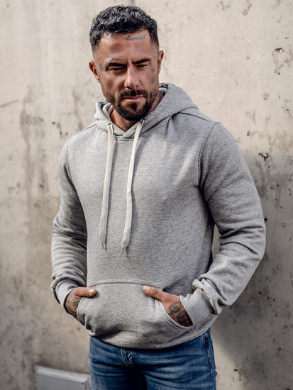 Ανδρική κουκούλα καγκουρό Γκρί Bolf MB001A