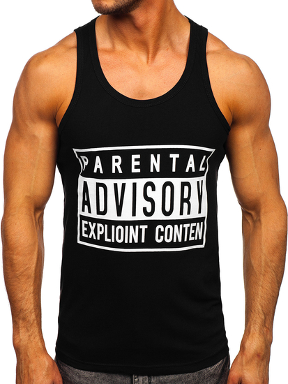 Μαυρο μπλουζακι tank top τυπου μποξερ με σταμπα Bolf 14855