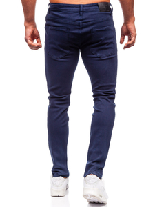 Σκούρα μπλε τζιν παντελόνι ανδρικά slim fit Bolf MP0160BS