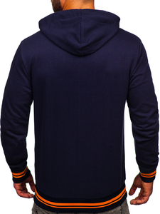 Ανδρική μπλούζα με κουκούλα μπλε σκούρο Bolf 145369