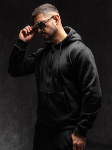 Μαυρο  Φουτερ ανδρικο με κουκουλα Bolf 2008