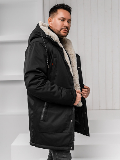 Μαύρο Ανδρικό Χειμερινό Μπουφάν Parka Bolf 5M3132A1