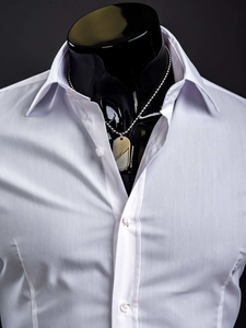 Ανδρικό κομψό μακρυμάνικο πουκάμισο Λευκό Bolf 1703A