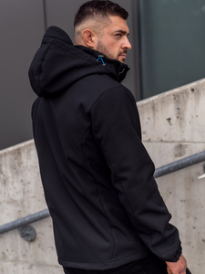 Μαυρο-μπλε μουφαν ανδρικο softshell Bolf WX062