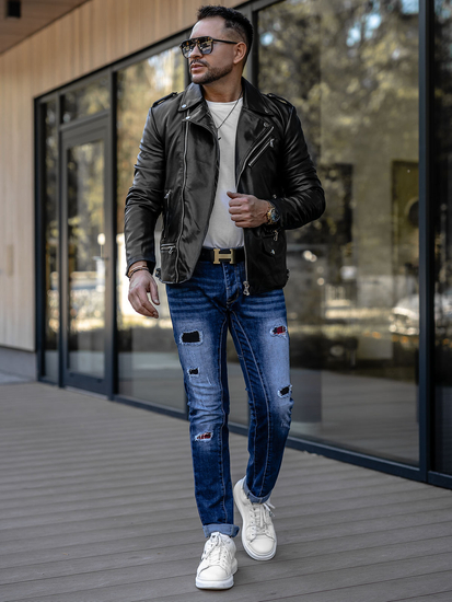 Μπλε ανδρικό τζιν παντελόνι regular fit Bolf MP0050B