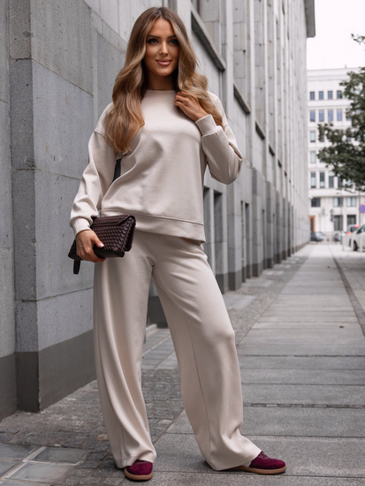 Γυναικεία αθλητική στολή βουτύρου 2 τεμαχίων Μπεζ Bolf 821111