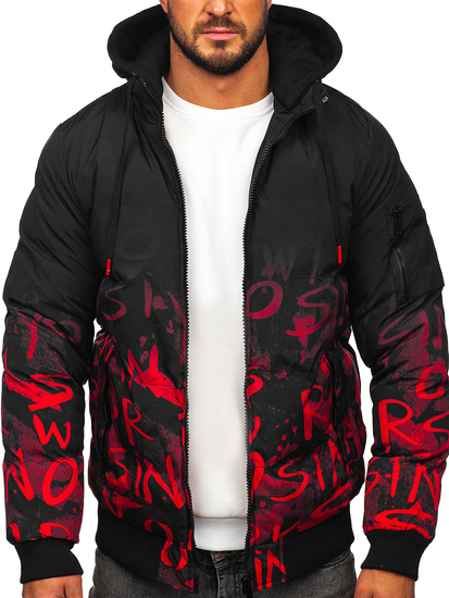 Κόκκινο ανδρικό χειμερινό καπιτονέ μπουφάν Bolf 27M8102