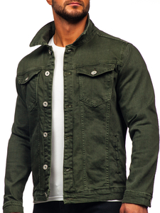 Χακί ανδρικό τζιν μπουφάν Bolf 200