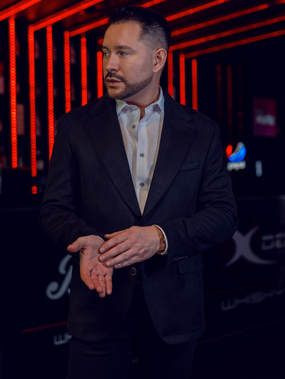 Ανδρικό βελούδινο σακάκι Μαύρος Bolf 24410