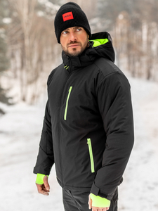 Μαύρο μπουφάν ανδρικό χειμερινό αθλητικό Bolf HH011