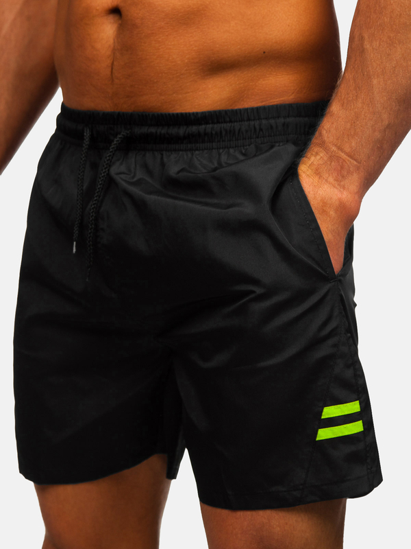 Μαύρο κοντό ανδρικό μαγιό Bolf QD29