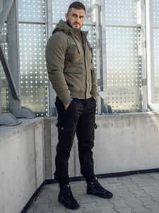 πρασινο χοντρο μπουφαν ανδρικο χειμερινο βαμβακερο Bolf 1890