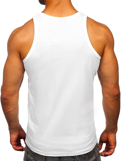 Λευκό tank top με στάμπα Bolf 14844