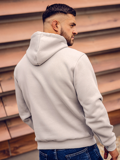 Γκρι με κουκουλα Φουτερ ανδρικο κανγουρο Bolf 1004