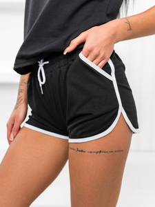 Μαύρο γυναικείο κοντό αθλητικό σορτς Bolf 8K208A1